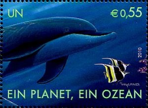 UNO Wien Mi.Nr. 645 1 Planet - 1 Ozean, Delphin (0,55)