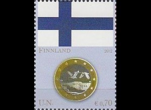 UNO Wien Mi.Nr. 744 Flaggen und Münzen (VI), Finnland (0,70)