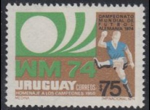 Uruguay Mi.Nr. 1302 Fußball-WM 1974, Centenario-Stadion Montevideo, Turm (50)