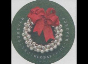 USA Mi.Nr. 5131BA Freim Weihnachten, Türkranz mit Silberkugeln, skl. (-)