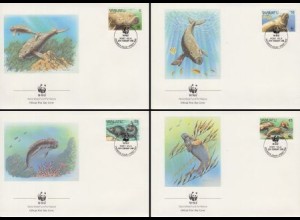 Vanuatu Mi.Nr. 782-85 Weltweiter Naturschutz, Dugong (4 Briefe)