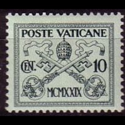 Vatikan Mi.Nr. 2 Freim. Päpstliches Wappen (10c)