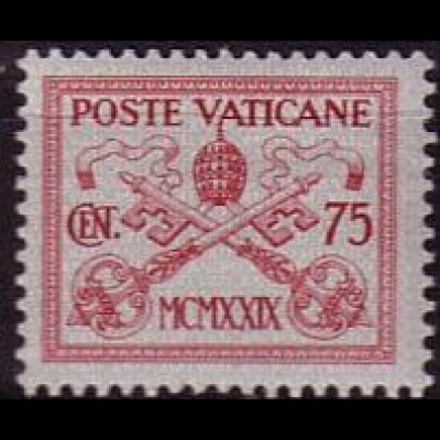 Vatikan Mi.Nr. 7 Freim. Päpstliches Wappen (75c)