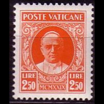 Vatikan Mi.Nr. 11 Freim. Papst Pius XI. (2,50L)