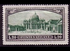 Vatikan Mi.Nr. 36 Freim. Peterskirche mit den Kolonnaden (20L)
