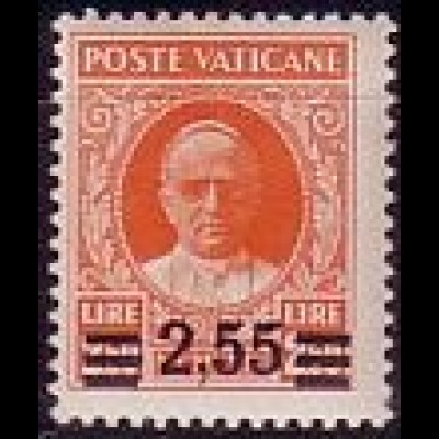 Vatikan Mi.Nr. 42 Freim. Papst Pius XI. mit Aufdruck (2,55)