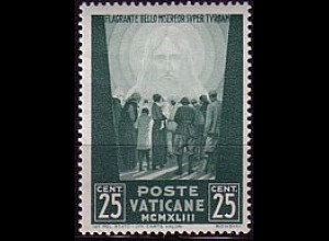 Vatikan Mi.Nr. 96 Hilfsw.f.d. Opfer des Krieges MCMXLIII, Christuskopf (25c)