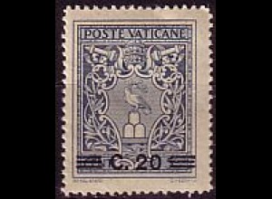 Vatikan Mi.Nr. 116 Freim. Wappen von Papst Pius XII. mit Aufdruck (20 a.5c)