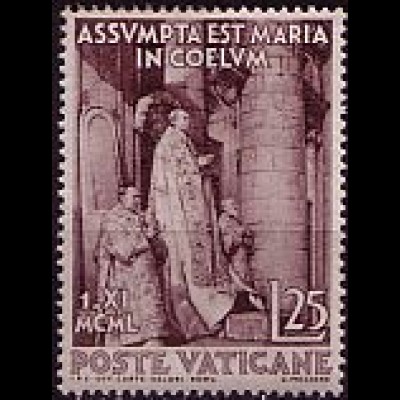 Vatikan Mi.Nr. 178 Mariendogma, Papst verkündet Dogma (25L)