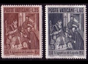 Vatikan Mi.Nr. 259-60 Hl. Ignatius von Loyola vor Papst Paulus III. (2 Werte)
