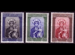 Vatikan Mi.Nr. 263-65 Marian. Jahr Polens, Schwarze Madonna Tschenstochau (3 W.)