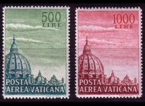 Vatikan Mi.Nr. 280-81 Flugpostmarken, Kuppel der Peterskirche (2 Werte)