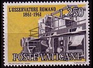 Vatikan Mi.Nr. 377 Zeitung L´Osservatore Romano, Rotationsdruckmaschine (250)