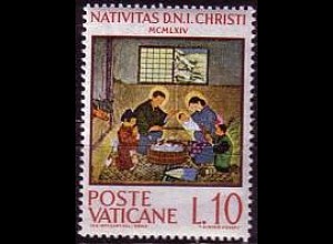 Vatikan Mi.Nr. 464 Weihnachten 1964, Anbetung der hl. Familie (10)
