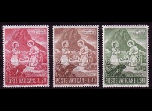 Vatikan Mi.Nr. 487-89 Weihnachten 1965, Hl. Familie in Landestracht Peru (3 W.)