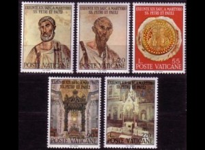 Vatikan Mi.Nr. 523-27 Martyrien der Heiligen Peter und Paul (5 Werte)