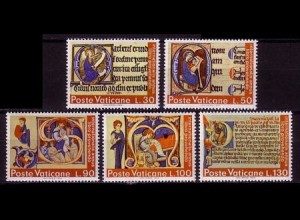 Vatikan Mi.Nr. 605-09 Int. Jahr des Buches, Initialen (5 Werte)