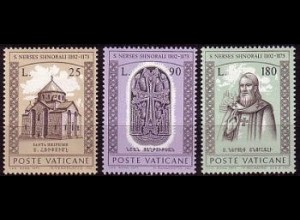 Vatikan Mi.Nr. 629-31 Armenischer Patriarch Narses Shnorali (3 Werte)