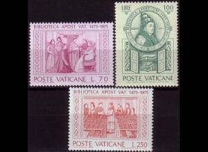 Vatikan Mi.Nr. 667-69 Vatikanische Bibliothek (3 Werte)