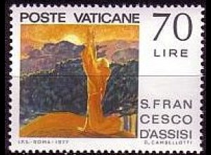 Vatikan Mi.Nr. 696 Hl. Franz v. Assisi, Gem. Cambellotti durch die Sonne (70)