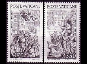 Vatikan Mi.Nr. 701-02 Rückkehr Papst Gregor XI. von Avignon nach Rom (2 Werte)