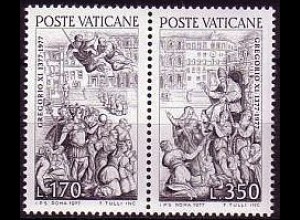 Vatikan Mi.Nr. 701-02 Paar Rückkehr Papst Gregor XI. von Avignon nach Rom