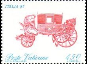 Vatikan Mi.Nr. 880A Int. Briefm.ausst. ITALIA `85, Kutsche (450 gez.14:13 1/4)