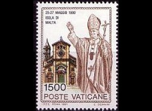 Vatikan Mi.Nr. 1049 Papst Johannes Paul II., Reise nach Malta (1500)