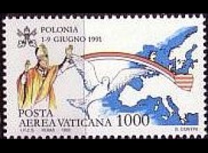 Vatikan Mi.Nr. 1072 Papst Johannes Paul II., Reise nach Polen 1991 (1000)