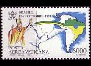 Vatikan Mi.Nr. 1074 Papst Johannes Paul II., Reise nach Brasilien (6000)
