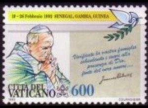 Vatikan Mi.Nr. 1101 Papst Johannes Paul II., Reise in den Senegal (600)