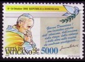 Vatikan Mi.Nr. 1103 Papst Johannes Paul II., Reise in die Dominik.Rep. (5000)