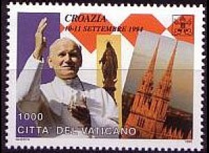 Vatikan Mi.Nr. 1161 Papst Johannes Paul II., Reise nach Kroatien (1000)
