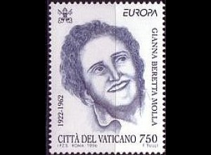 Vatikan Mi.Nr. 1179 Europa 1996, Gianna B. Molla, Kinderärztin (750)