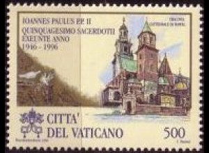 Vatikan Mi.Nr. 1181 50. Priesterjub. Johannes Paul II. Kathedrale Krakau (500)