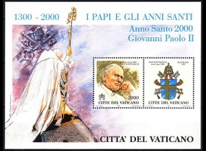 Vatikan Mi.Nr. Block 21 Päpste z.Zt. d.hl.Jahre, Johannes Paul II.