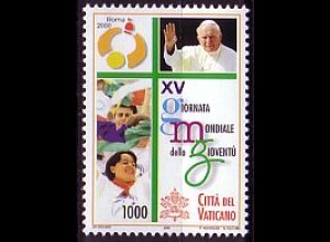 Vatikan Mi.Nr. 1347 Weltjugendtag Rom, Johannes Paul II. + Jugendl. (1000)