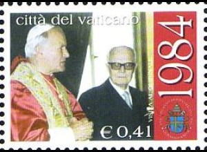 Vatikan Mi.Nr. 1435 25 J. Pont. Johannes Paul II. + ital. Präs. (0,41)