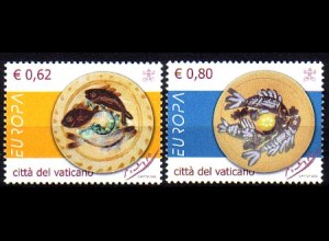 Vatikan Mi.Nr. 1521-22 Europa 2005, Gastronomie, Fischgericht, Picasso (2 Werte)