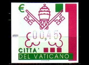 Vatikan Mi.Nr. ATM 17 Päpstliches Wappen, Unterdruck grün/lila (45c)