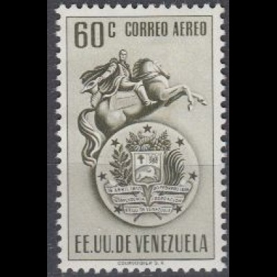 Venezuela Mi.Nr. 660 Wappen Venezuelas, Reiterstandbild Bolívar (60)
