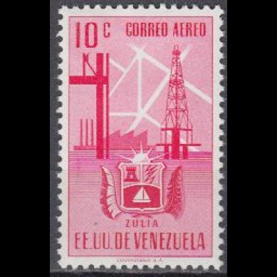 Venezuela Mi.Nr. 702 Zulia-Wappen, Bohrturm, Raffinerie (10)