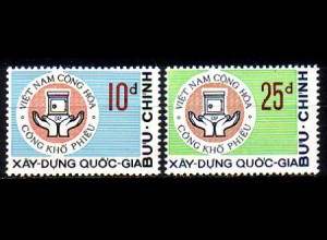 Süd-Vietnam Mi.Nr. 509-510 Spartag: "Zeichnet Staatsanleihen!" (2 Werte)