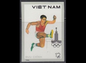 Vietnam Mi.Nr. 1094U Olymp. Sommerspiele Moskau, ungez., Hürdenlauf (12)
