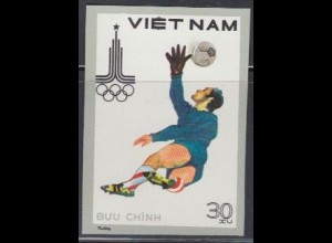 Vietnam Mi.Nr. 1096U Olymp. Sommerspiele Moskau, ungez., Fußball (30)
