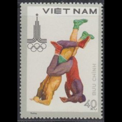 Vietnam Mi.Nr. 1097 Olymp. Sommerspiele Moskau, Ringen (40)