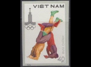 Vietnam Mi.Nr. 1097U Olymp. Sommerspiele Moskau, ungez., Ringen (40)