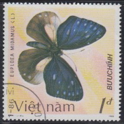 Vietnam Mi.Nr. 1803 Schmetterling Euploea midamus (1)