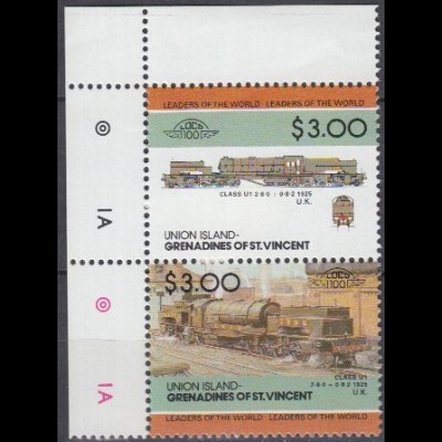 St.Vincent-Grenadi.-Union Isl. Mi.Nr. Zdr.68-69 Lokomotiven, Class U 1 (2 Werte)