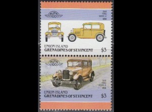 St.Vincent-Grenadi.-Union Isl. Mi.Nr. Zdr.186-87 Autos, Ford Model A (2 Werte)